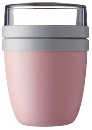 Fiambrera, Taza de Cereales y Yogur para Llevar Con Tapa, Práctico Vaso para Yogur y Muesli, Compartimentos separados para Porta Alimentos, Fiambrera para Desayuno, Ensalada, Rice(500 ml + 200 ml)