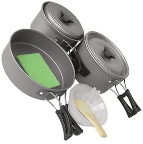 YIXANNX Aluminum Alloy Camping Frying Pan Cooking Equipment Set Includes Bowls 4 Outdoor Cookware Adventures 3 Bowls Camping Frying Pan for Gadgets Accessories