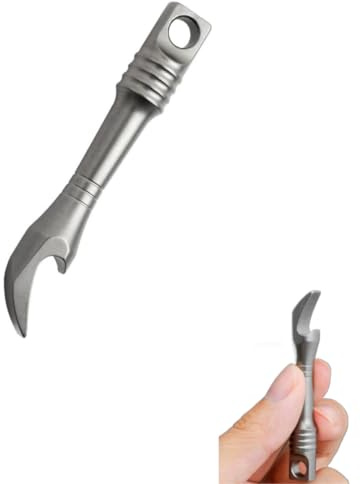 LUCKCDUO Titan Brecheisen Schlüsselanhänger, Mini Brecheisen EDC, 6,4 x 0,9 cm Multifunktionswerkzeug, Flaschenöffner, Brechstange, leicht, EDC für den Außenbereich und den täglichen Gebrauch