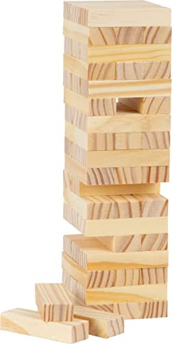 small foot Wackelturm aus Naturholz, schult die Motorik, Geschicklichkeit und Geduld, für Kinder ab 4 Jahren, 8004