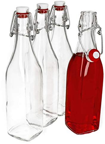 Série swing lot de 4 bouteilles en verre avec fermeture à étrier 0,5 l