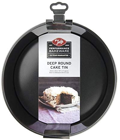 Tala Performance, Loose Base Round Deep Cake Tin, Professional Gauge Carbon Steel with Eclipse Non-Stick Coating, 25 cm / 10 Cake Pan; Ideal for Celebration Bakes