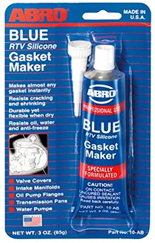ABRO RTV Silicone Sealant and Gasket Maker: Up to 500 Degree F Heat, High Temp Silicone Sealant, 3 oz/85g Tube - Blue