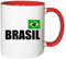 Mister Merchandise Kaffeetasse Brasil Fahne Flag Teetasse Becher, Farbe: Weiß-Rot