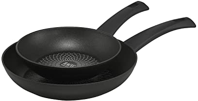 Garcima Lyonnaise strapazierfähige Flache Bratpfanne mit einem Griff, 24 cm, schwarz, 12 Stück