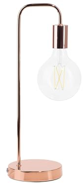 Beliani Tischlampe im industriellen Stil Lampenschirm als Glühbirne kupfer Savena