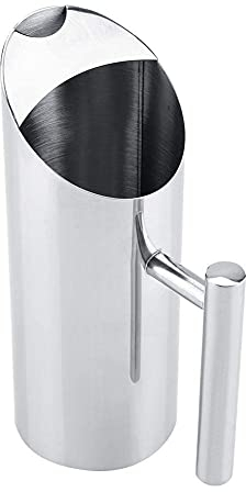 Jarra de Agua de Acero Inoxidable Olla de Agua de Gran Capacidad con Hielo Guardia Jugo Leche Bebida en Frío Lanzador Herramienta de Cocina en Casa, 1 litro