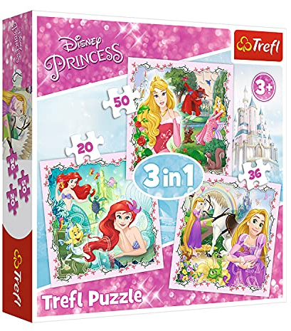 Trefl 916 34842 EA 3 in 1 Disney Princess, Multicolored