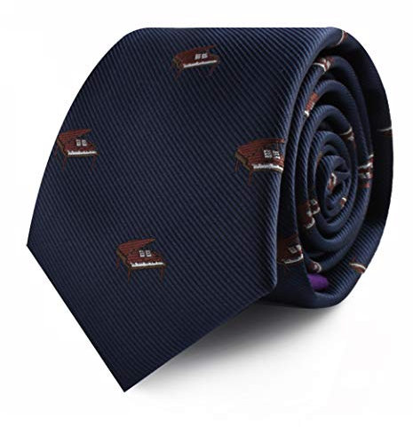AUSCUFFLINKS Pianist Piano Player Tie for Him | Musician Gift for Men | Keyboard Player Skinny Neckties | Present for Work Colleague | Bday Gift for Guys (Piano)