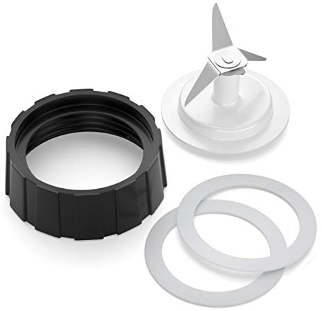 Piezas de repuesto para batidora Hamilton Beach Blender Blade con tapa de base de tarro y 2 juntas tóricas de Aooba