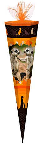 Schultüte / Zuckertüte / 85cm / eckig / Erdmännchen