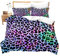 Leopard Bedding Set Single Colorful Leopard Duvet Cover Set Africa Cheetah Decorative for Kids Boys Girls Adults,Soft Breathable Microfiber Animal Comforter Cover with 1 Pillow Shams