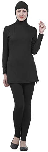 Musuly Schwarzer Burkini Badeanzug Mit Schleier (40)