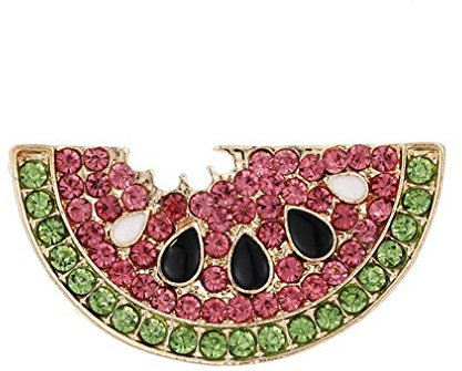 YAZILIND Broche Broche Plante Fruit Forme Breastpin Alliage Dripping Huile Personnalité Corsage Vêtements Accessoires Pastèque