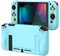 PlayVital Protector para Nintendo Switch - Carcasa de TPU Suave con Tapas de Botón, Cubierta Antideslizante y Antigolpes para Joy-con y Consola, Incluye Colorido ABXY Dirección Botón Caps (Azul)