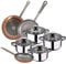 San Ignacio batería 8 Piezas + Set 3 sartenes 18/20/26 cms, Acero Inoxidable, Negro