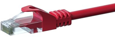Danicom CAT 6 Netzwerkkabel U/UTP - 1 m - Rot - CCA | POE, Ethernet, LAN, Patchkabel, Datenkabel, RJ45 - für Serverschränke, Switches, Router, Modems!