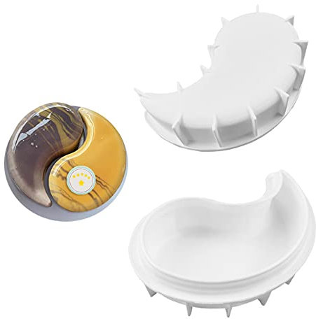 CUICUI 2 Stück Chinesische Yin Und Yang Form Kuchenform 3D Silikon Tai Chi Formen Backwerkzeuge Für Kuchen Schokoladen Brownie Mousse Dessert
