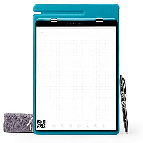 Rocketbook Orbit Legal Pad Letter – intelligenter wiederverwendbarer Rechtsblock – Blaugrün, liniert/Punktraster