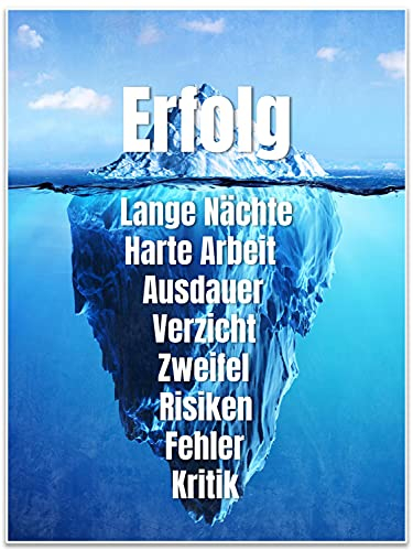 wandmotiv24 Poster als Wanddeko, Größe 80x60cm, Erfolg Eisberg, Arktis, Arbeit, Moderne Wanddeko, Wandbilder, Deko, Bild M0031