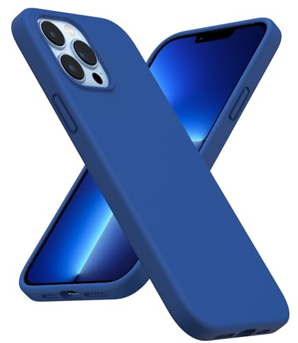 ORNARTO Kompatibel mit iPhone 13 Pro Max Liquid Silicone Case 6,7”, Verdickte Stoßfeste Flüssige Silikon Handyhülle mit Rundumschutz Schutzhülle Saphir