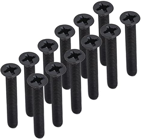 50 Stück M3 Senkkopfschrauben DIN 965 Schwarz Verzinkte Senkkopfschraube Maschinenschrauben-Sortiment-Kit(M3*16)
