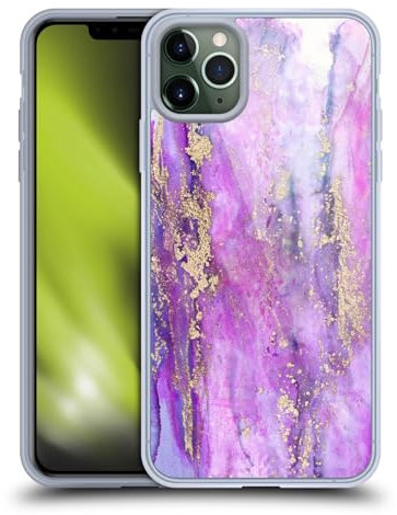 Head Case Designs Officially Licensed LebensArt Purple Gold Glamour Patterns Gel Case [Military Grade Protection] Compatible with Apple iPhone 11 Pro Max and Compatible with MagSafe