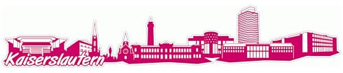 Skyline4u Kaiserslautern Skyline Aufkleber Sticker Autoaufkleber City Gedruckt - 100x18,4cm pink