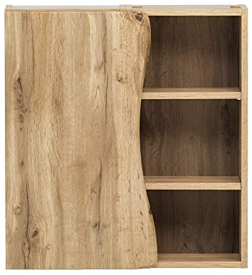 Lomadox Hängeschrank mit Regal 60 cm breit in Wotan Eiche Nb., B/H/T: ca. 60/64/20 cm