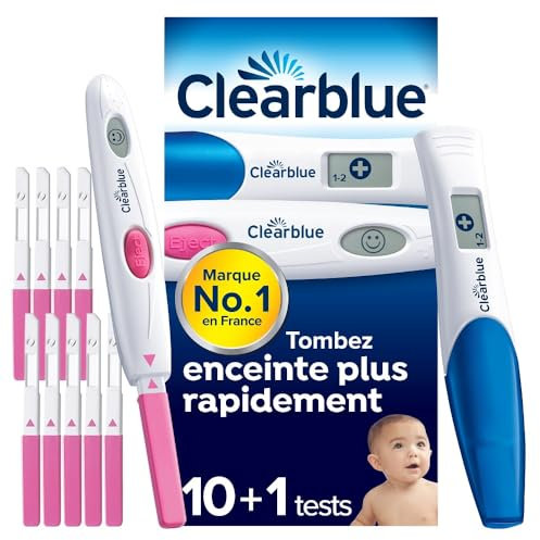 Test De Grossesse Clearblue Digital Avec Estimation De l’Âge De La Grossesse, 1 Test Digital + Test d’Ovulation Clearblue Digital, C’est Prouvé, 1 Appareil Digital Et 10 Tests