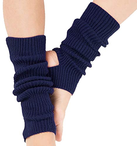 Tukistore Damen Mädchen Ballettstulpen mit Fersenloch Tanzen Stulpen Ballettstulpen Beinwärmer Ballett Stulpen Legwarmer Armstulpen,Einheitsgröße (schwarz)
