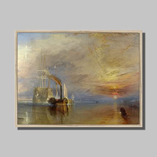 The Fighting Temeraire by J.M.W. Turner - Framed Art Print - 24x18 (60x40cm) - Natural Frame