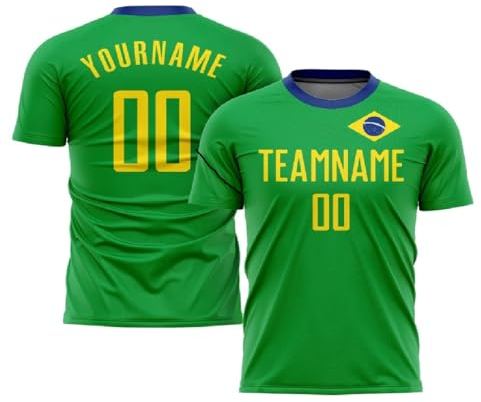 Mikalay Neu YOURNAME TEAMNAME #00 Auswärts Fußball Trikot Tshirt Grun für Kinder Jugendgrößen (Auswärts,24)