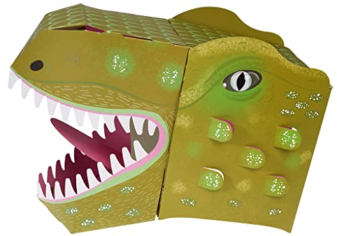 Rex London 3D Dinosaurier Kopf bzw. Maske als Bastelset:aus Papier inkl. Ausmalbild: 3D Tyrannosaurus Kopf