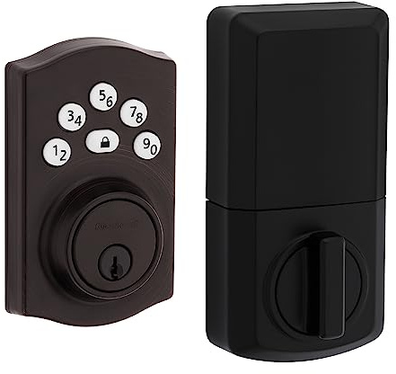 Kwikset Powerbolt 240 5-Button Keypad Venetian Bronze Traditional Electronic Deadbolt Door Lock, Featuring Convenient Keyless Entry, Customizable User Codes and Auto-Locking
