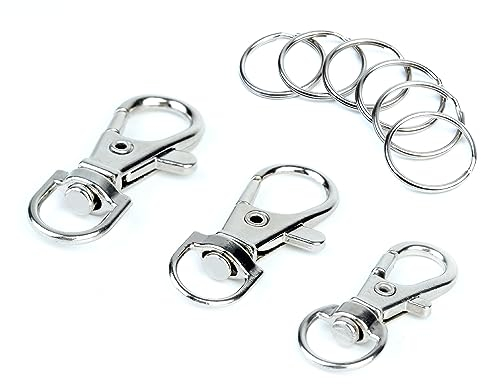 moinkerin 80 Stücke Schlüsselanhänger Karabiner Schlüsselanhänger Kleine Karabiner Mit Kunststoffgehäuse für DIY-Basteleien, Kunstharz und Schmuckherstellung