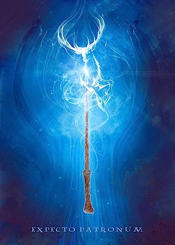 Displate Officiel Harry Potter Métallique Fixation Magnétique Licence Officielle Image Affiche de Haute Qualité Wands - Harry Potter's Wand - Größe M - hauteur 45 cm largeur 32 cm.