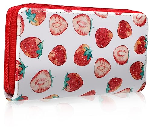 Cabilock Geldbörse Erdbeergeschenke Brieftasche Erdbeere Handtasche Damen Geschenke Erdbeer-Accessoires Chandler Mini Portemonnaie Mini Geschenke Liebesgeschenke Pu Mädchen Fräulein Anlage