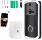 ANSIMIDA Doorbell Camera Wireless with Chime, Ring Video Doorbell, 2 Way Audio, Battery Powered, Voice Message, PIR Motion Detection, Night Vision, SD & Cloud Storage, IP66 Waterproof, Black