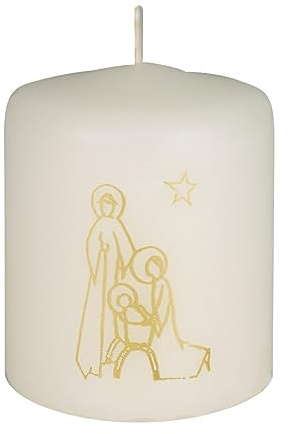 Kopschitz Kerzen Weihnachtskerze Krippe in Gold 60 x Ø 50 mm, 1 Stück
