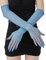 Frauen Strass Fischnetz Lange Handschuhe Mesh Sparkly Glitter Mode Oper Handschuhe Für Party Halloween Kostüme Zubehör, Blau, Einheitsgröße