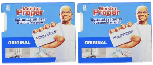 Meister Proper Schmutzradierer Original, Radierschwamm für strahlende Oberflächen, 4er Pack