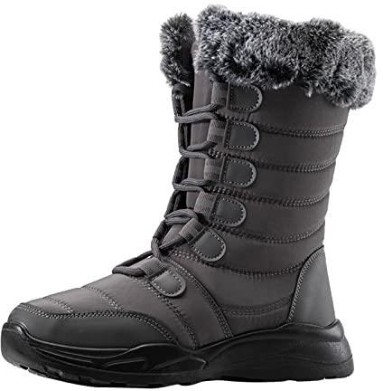 Stiefeletten Damen Braun Passform Outdoors Waterproof Gummistiefel Wasserdicht Bequeme rutschfeste Snow Boots Stiefeletten Mädchen Kurzschaft Winter Winterschuhe Winterstiefel