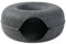 TRAUTESHEIM Katzen-Donut/Katzenhöhle aus kratzfestem Filzmaterial - 50cm Durchmesser 20cm hoch - teilbar - Katzentunnel Katzennest dunkel-grau/anthrazit