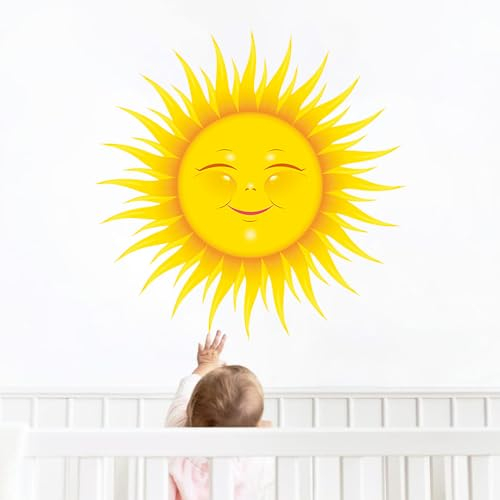 Wandtattoo, Sonne Wandsticker Boho Wanddeko Kinderzimmer, Wand Deko für Kinderzimmer Schlafzimmer für Mädchen jungen Babyzimmer, Schlafzimmer, Klassenzimmer, Kindergarten (70308)