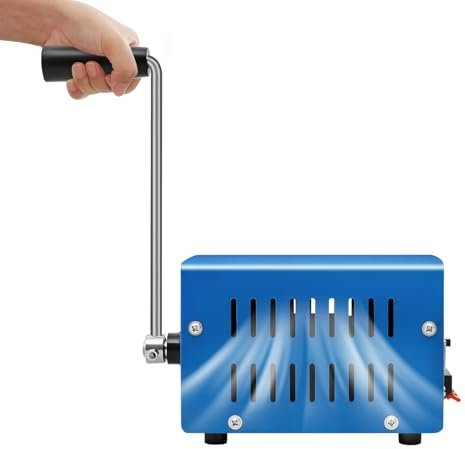 Generatore a manovella da 20 W, caricabatterie ad alte prestazioni, ricarica USB portatile per campeggio all'aperto e sopravvivenza, dinamo con uscita di tensione regolabile 3 V, 5 V, 6 V, 9 V, 12 V