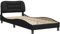 vidaXL Bettgestell, Bett mit Kopfteil, Bettrahmen mit Sperrholzlatten, Polsterbett Einzelbett für Schlafzimmer, Kunstleder Schwarz 90x190cm