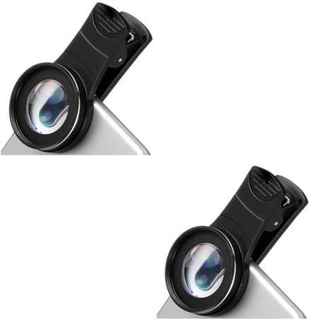 Gadpiparty 2stücke Optische Externe Makro Linse Für Smartphone Hochwertige Kamera Linse Mit Clip-Halterung Tragbar Und Abnehmbar Für Detailreiche Fotos Schwarz