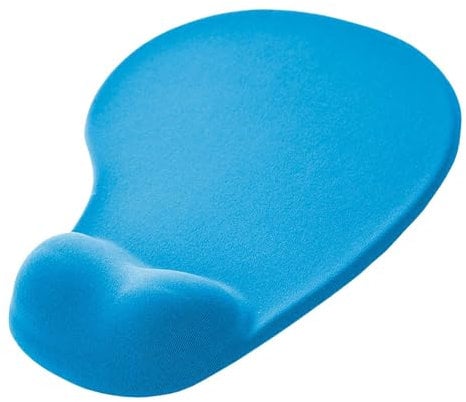 OcioDual Tappetino Mouse Poggiapolsi, Tessuto Morbido con Base in Gomma Antiscivolo, Colore Blu Chiaro, Tappetino Mouse Ergonomico con Supporto in Gel, Gioco, Ufficio
