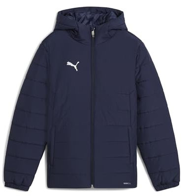 PUMA Jungen Teamadditions Hooded Padded Jacket Jr Übergangsjacken, PUMA Navy, 164 EU